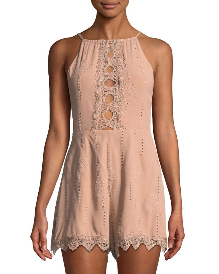 Kiara Lace-trimmed Romper
