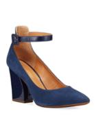 Bernice Nubuck Leather Ankle-strap Pumps