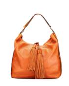 Isobel Leather Hobo Bag, Almond