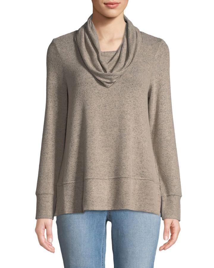 Cowl-neck Space-dye