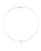 18k White South Sea Pearl Wire Necklace,