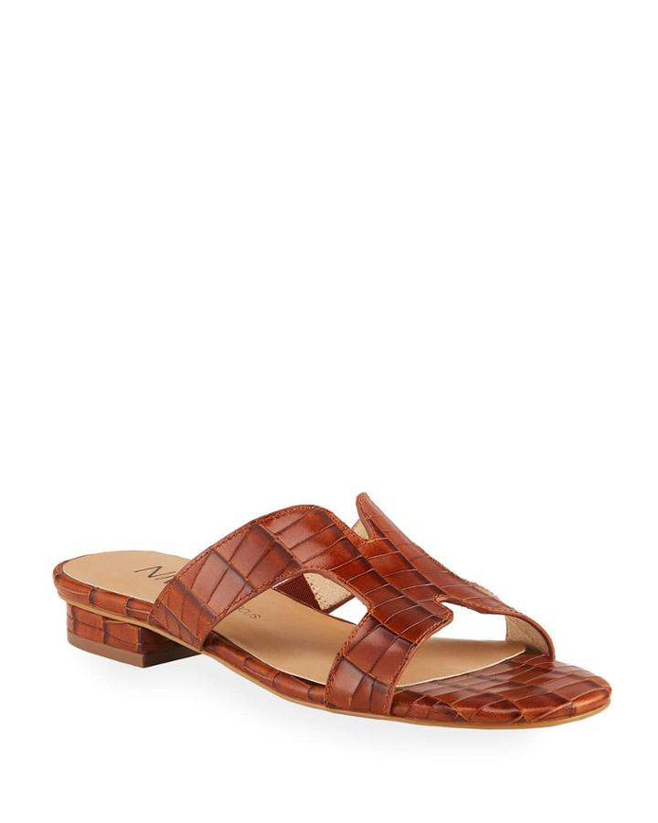 Belita Croc-print Leather