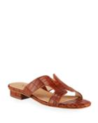 Belita Croc-print Leather
