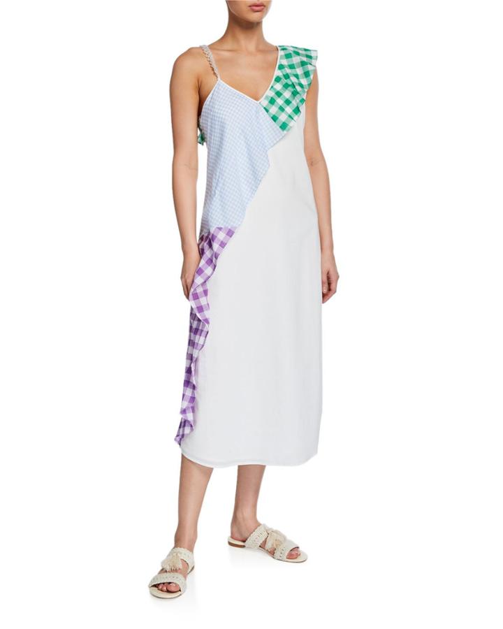East End Gingham Ruffle Coverup Dress