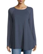 Raglan Heathered Jersey Tunic Top