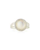 Mini Lollipop Ring In Mother-of-pearl Doublet With Diamonds,