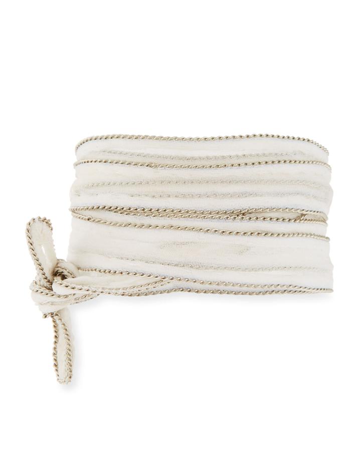 Chain-trim Fabric Necklace