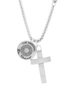 Men's Cross & Logo-disc Necklace,