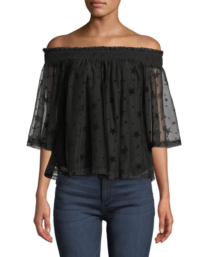 Velvet Star Off-the-shoulder Blouse