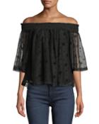 Velvet Star Off-the-shoulder Blouse