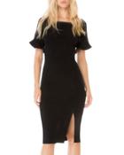 Square-neck Ruffle-sleeve