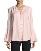 Georgette Bell-sleeve Blouse