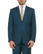 Men's Solid Two-button Ticket Jacket, Teal