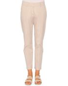 Kim Polished Poplin Ankle Pants, Ice