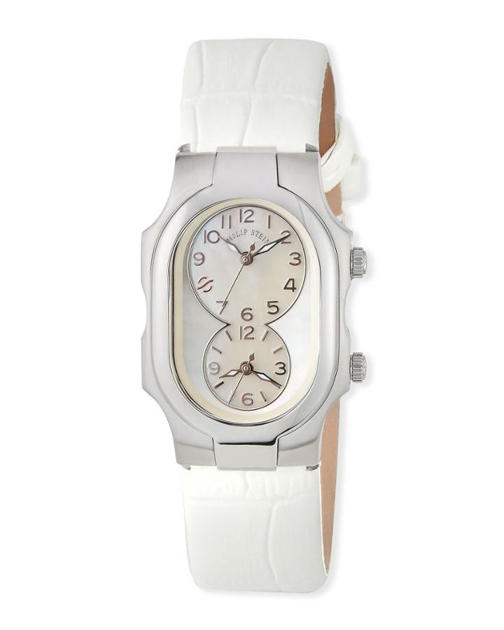 Small Signature Mother-of-pearl Watch W/ Leather