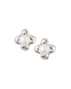 14k Pearl Floral Stud Earrings,
