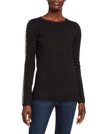 Whipstich Button-trim Pullover
