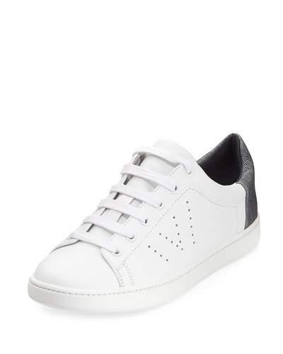 Varin Two-tone Leather Sneaker, Plaster/denim