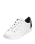 Varin Two-tone Leather Sneaker, Plaster/denim