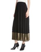 A-line Pleated Plisse Long Skirt W/