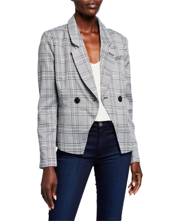 Alysha Check Double-breasted Jacket