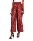 Eliza Printed Wide-leg Pull-on Pants