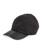 Cashmere And Leather Baseball Hat