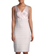 Sleeveless Satin & Tweed