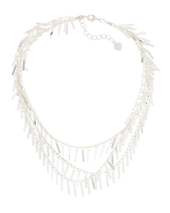 Metallic Fringe Choker Necklace