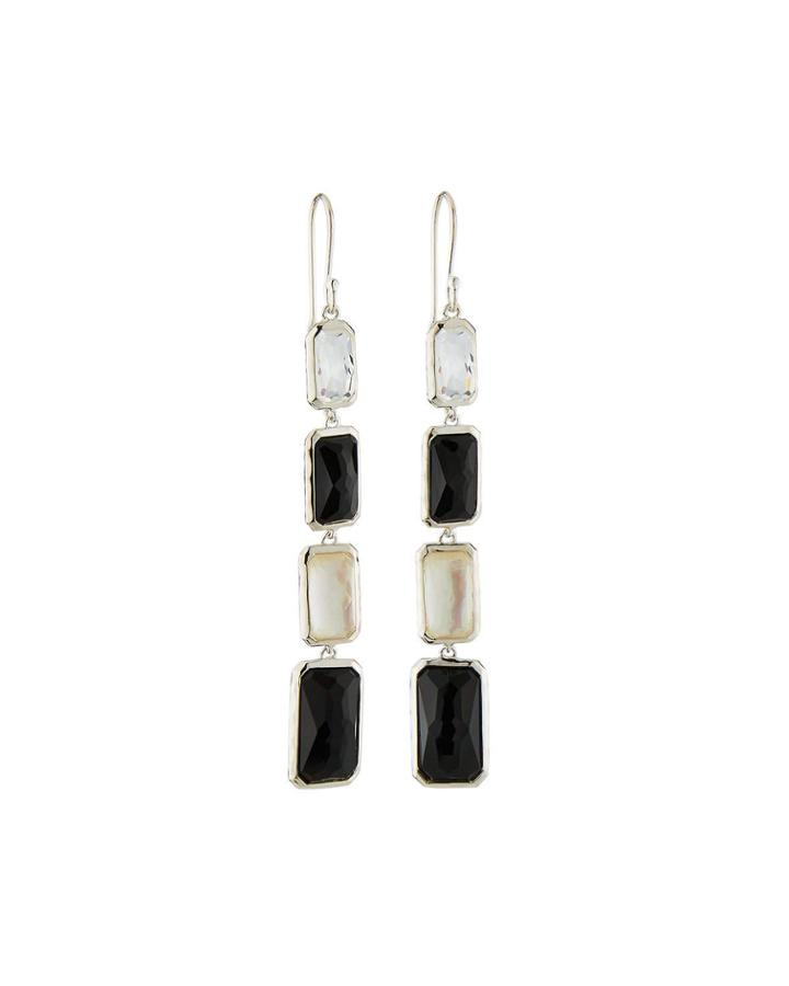 Sterling Silver Wonderland 4-stone Drop Earrings In Astaire