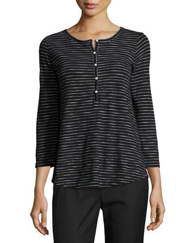 Slub Striped Henley Top