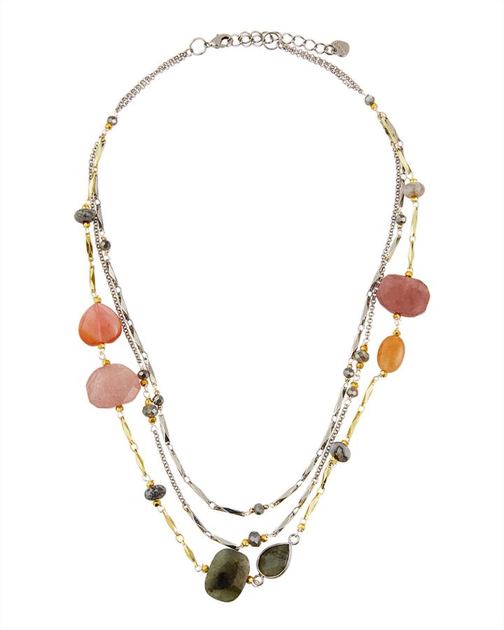 Multi-stone 3-layer Necklace