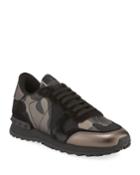 Camo-print Mixed Leather