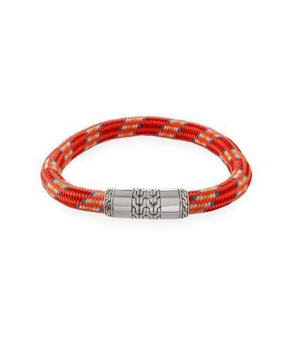 Men's Classic Chain Slim Cord Bracelet, Red