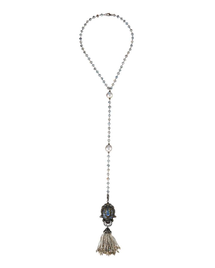 Labradorite Tassel Y-drop Necklace