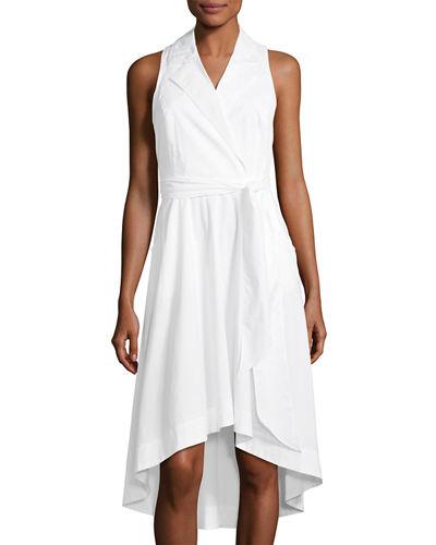 High-low Striped Poplin Dress