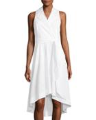High-low Striped Poplin Dress