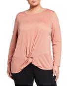 Plus Size Grace Long-sleeve Twist-front Tee