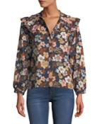 Hayden Floral-print Button-front Top