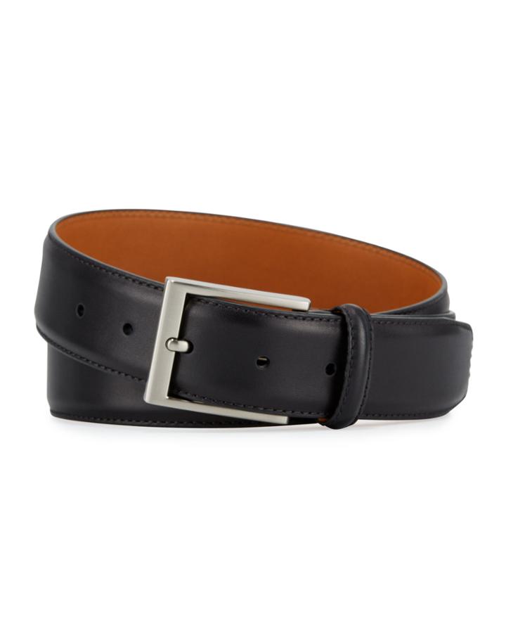 Men's Cruzar Leather Belt, Black