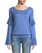 Valedictorian Long-sleeve Ruffle Top