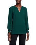 Long-sleeve Mini Chain Blouse