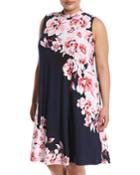 Sleeveless Mock-neck Floral-print Dress,