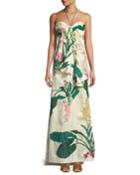 Market Gardens Satin Twill Gown With Removable Train