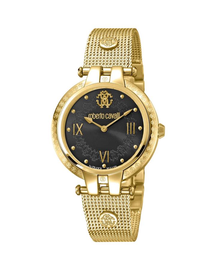 40mm Logo Watch W/ Mesh Bracelet, Gold/black