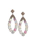 Multicolored Sapphire & Champagne Diamond Dangle Earrings