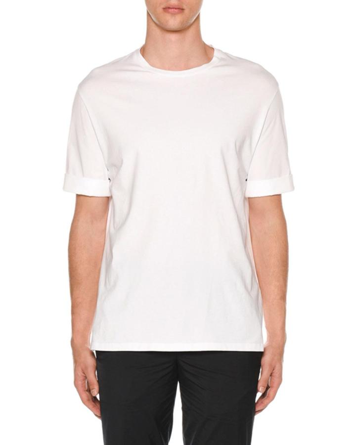 Men's Poplin-trim Jersey T-shirt