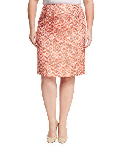 Diamond-print Modern Slim Skirt,