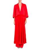 Duchesse Satin Plisse Coat Dress