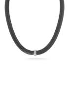 Kai Coil Cable Necklace W/ Pave Diamonds, Black